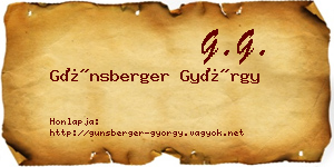 Günsberger György névjegykártya