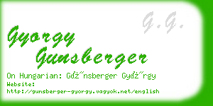 gyorgy gunsberger business card